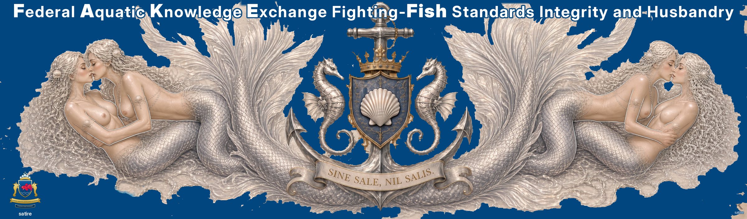 FAKE FISH letterhead: mermaid artwork with the title Federal Aquatic Knowledge Exchange Fighting-Fish Standards Integrity and Husbandry